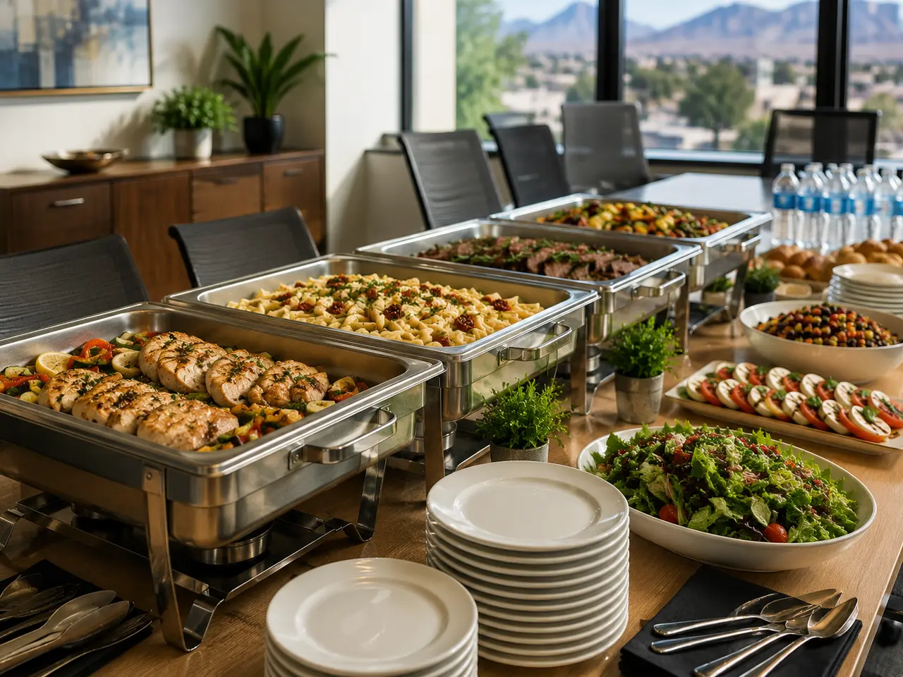 Corporate buffet catering for an office event in Las Cruces, NM