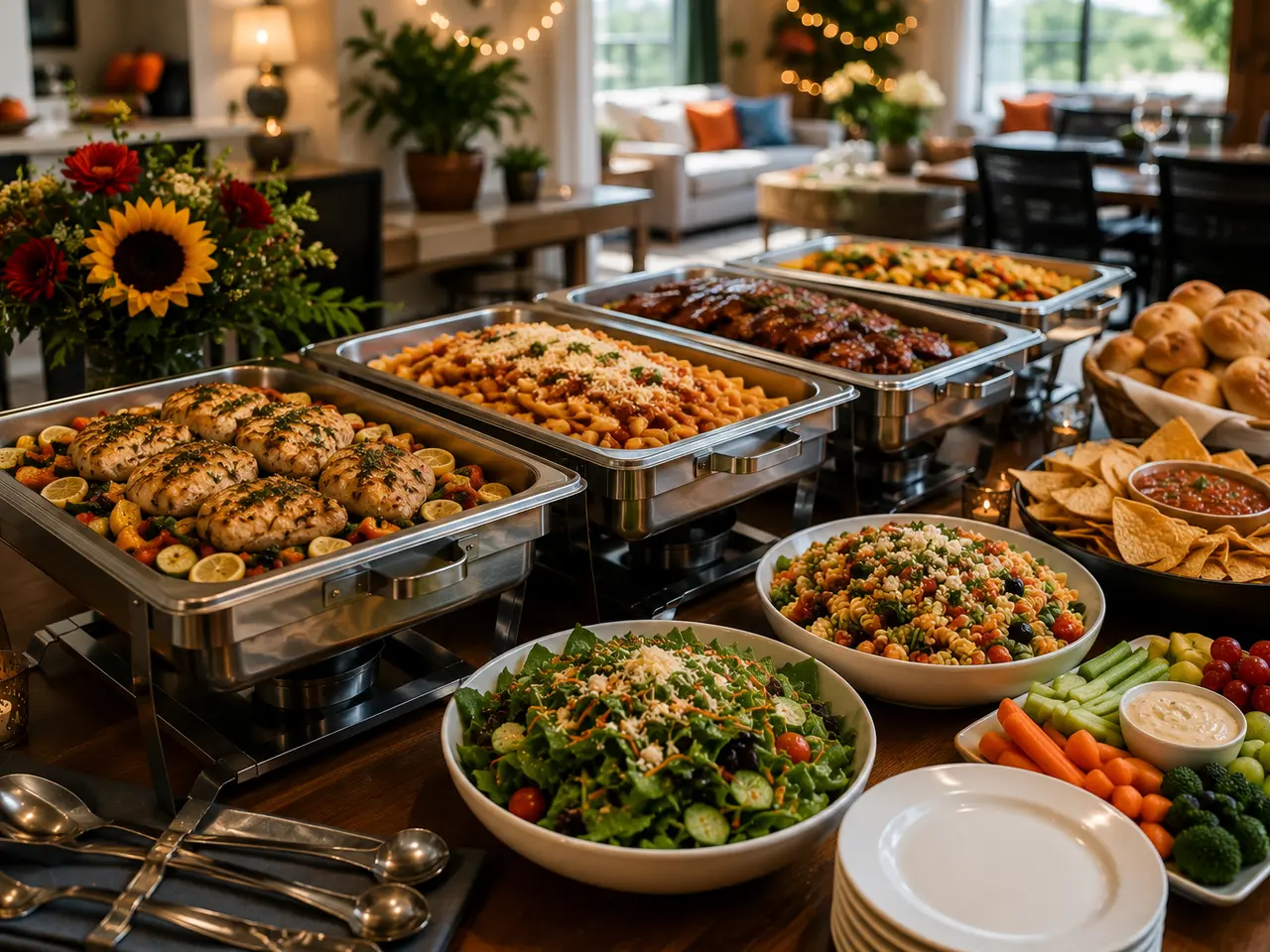 Colorful party buffet catering for a celebration in Las Cruces, NM
