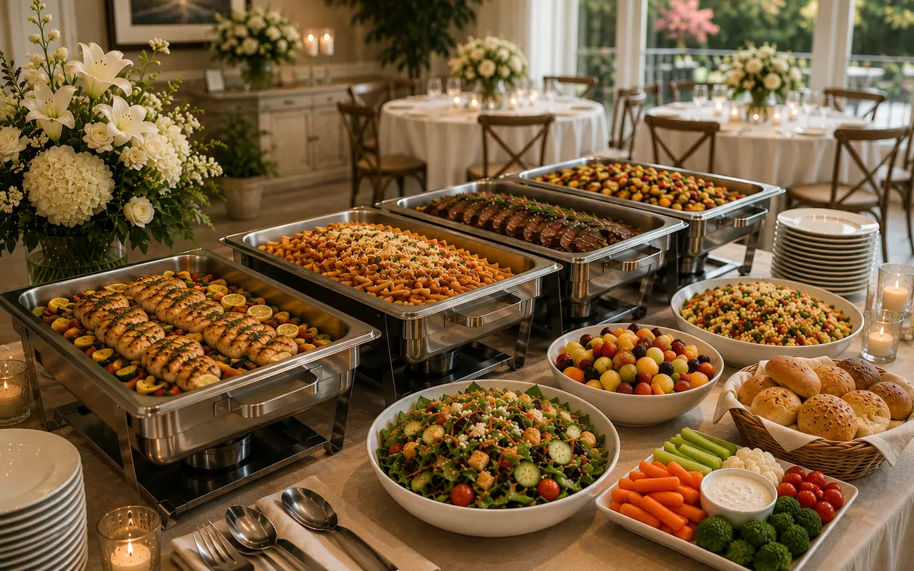 Catering spread for a wedding in Las Cruces, NM